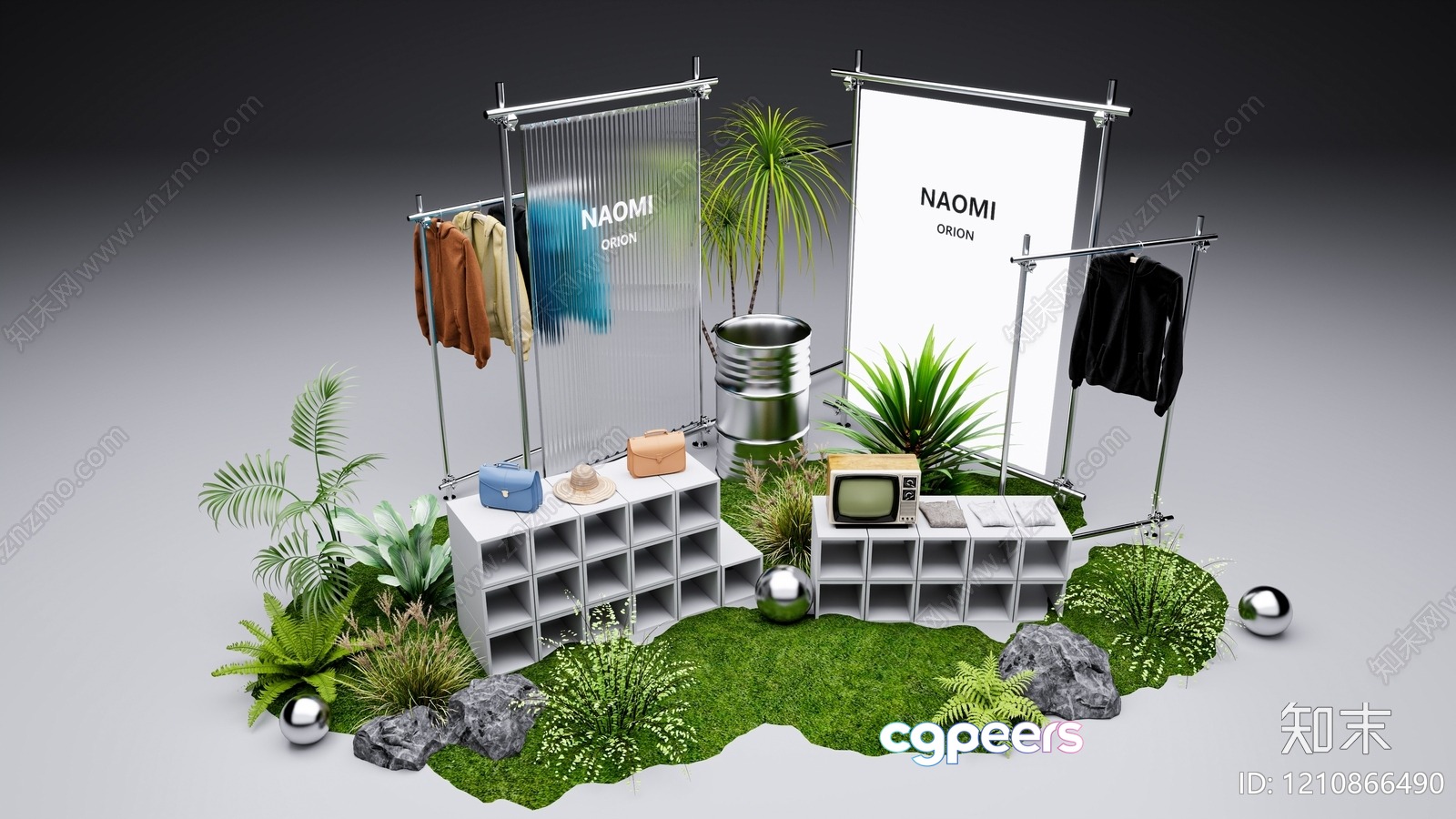 Modern Clothing Display 3D Model - 12918 - VRAY Render