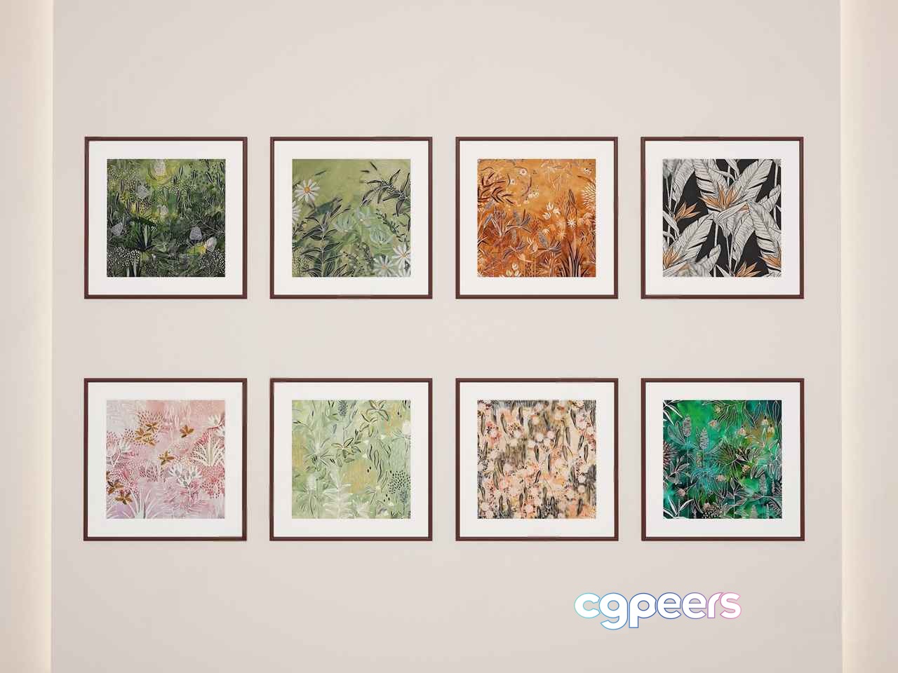 A Collection Of Framed Artwork 3D Model - 1227 - VRAY Render A Collection Of Framed Artwork 3D Model - 1227 - VRAY Render