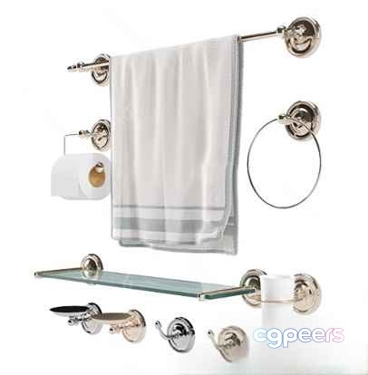 Silver Bathroom Fixtures 3D Model - 9138 - VRAY Render