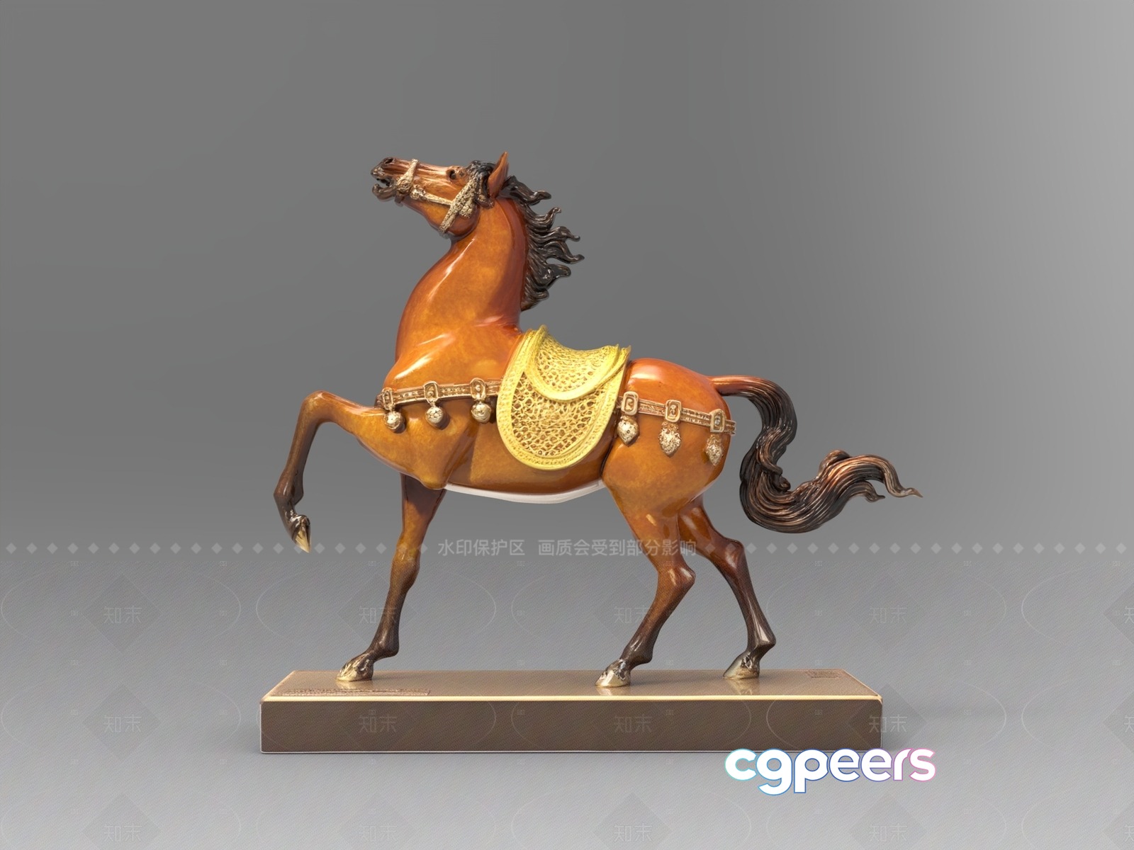 A Statue Of A Horse 3D Model - 14122 - VRAY Render A Statue Of A Horse 3D Model - 14122 - VRAY Render