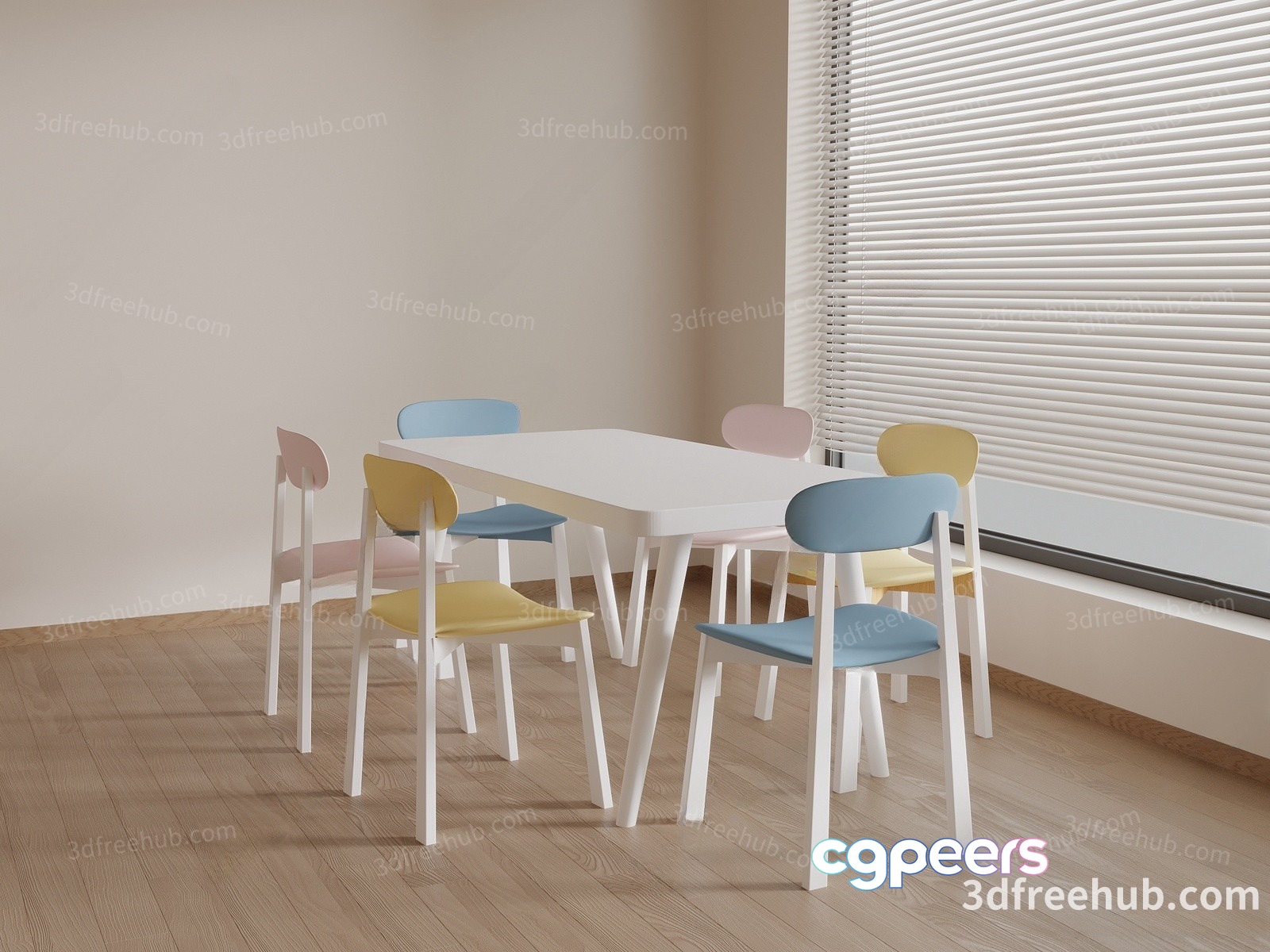 Simple Dining Room 3D Model - 18919 - VRAY Render