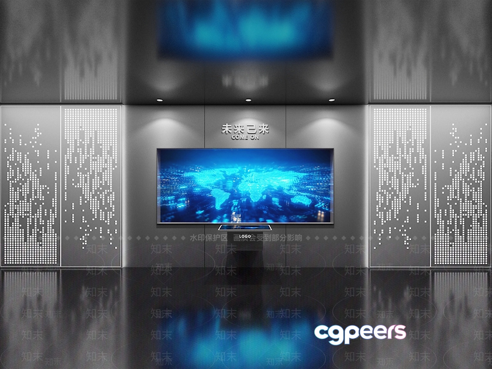 Modern Electronic Display 3D Model - 4128 - VRAY Render