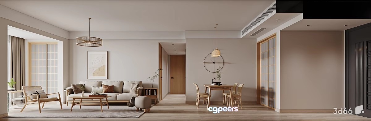 Modern Living Room 3D Model - 22623 - VRAY Render