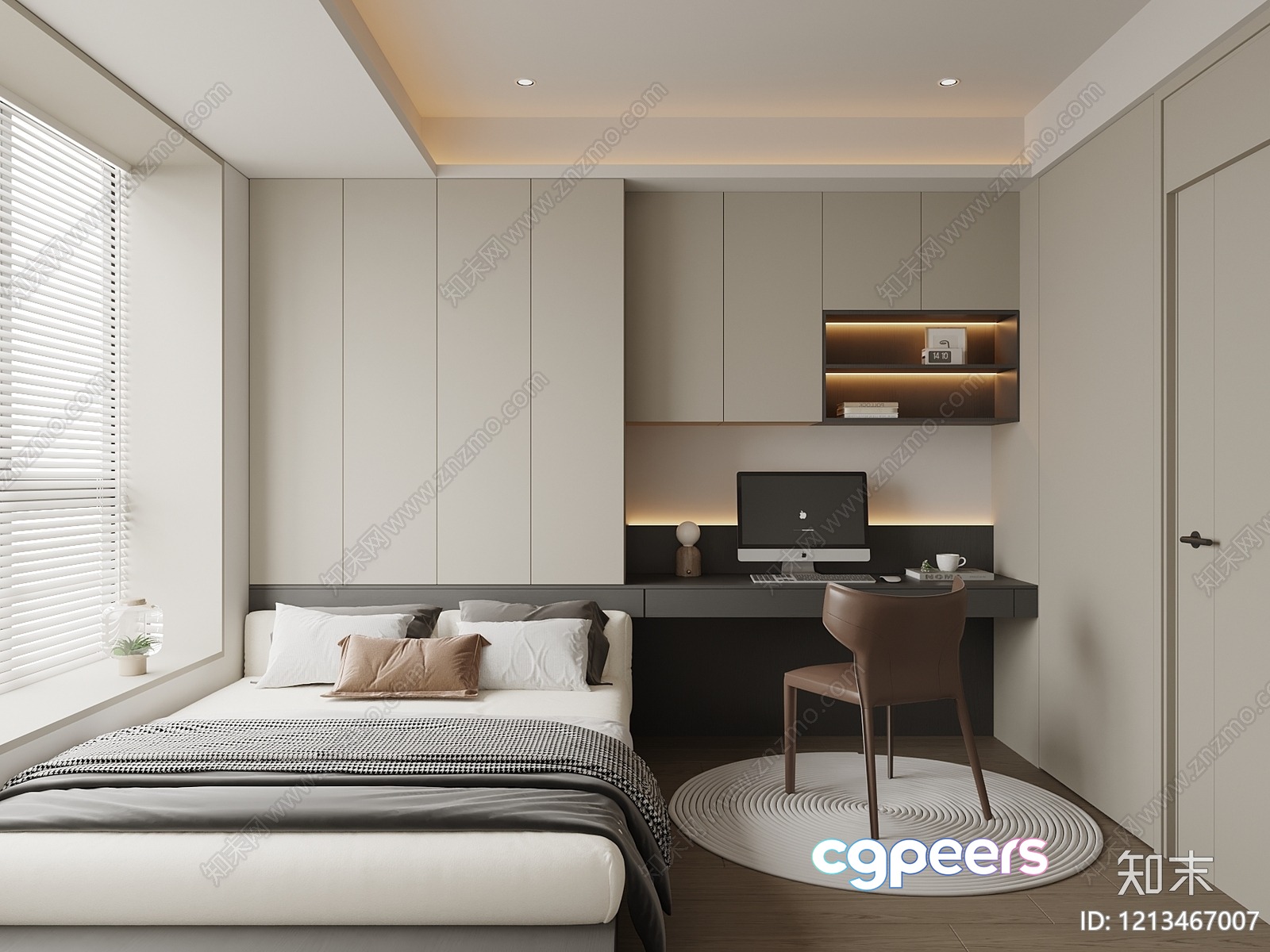 Cozy Modern Bedroom 3D Model - 4888 - VRAY Render