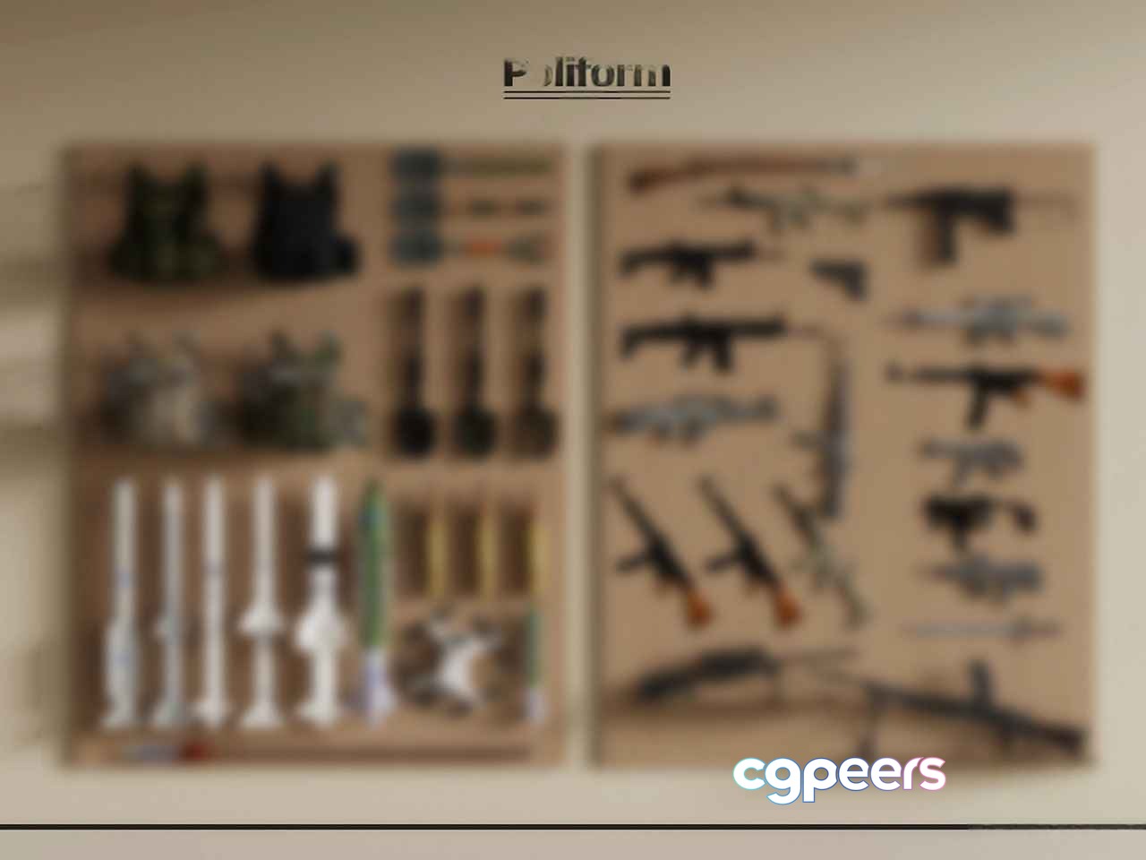 A Blurry Image Of Weapons 3D Model - 11416 - VRAY Render