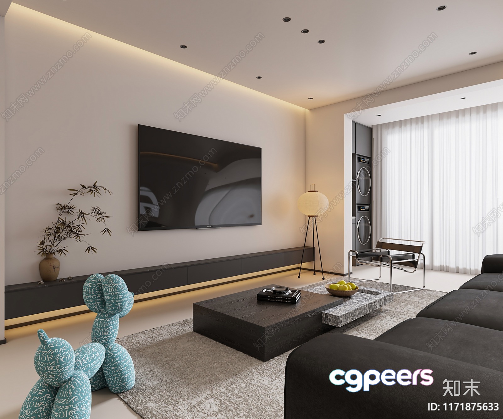 Modern Living Room 3D Model - 10386 - VRAY Render
