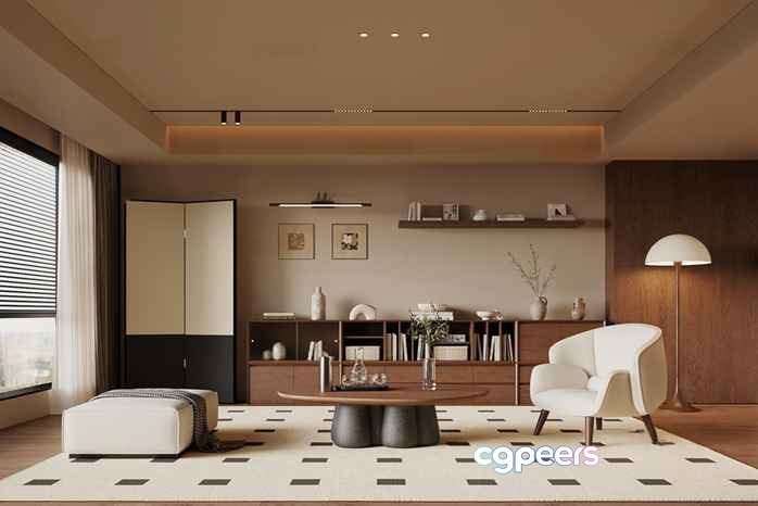 Modern Living Room 3D Model - 2593 - VRAY Render Modern Living Room 3D Model - 2593 - VRAY Render