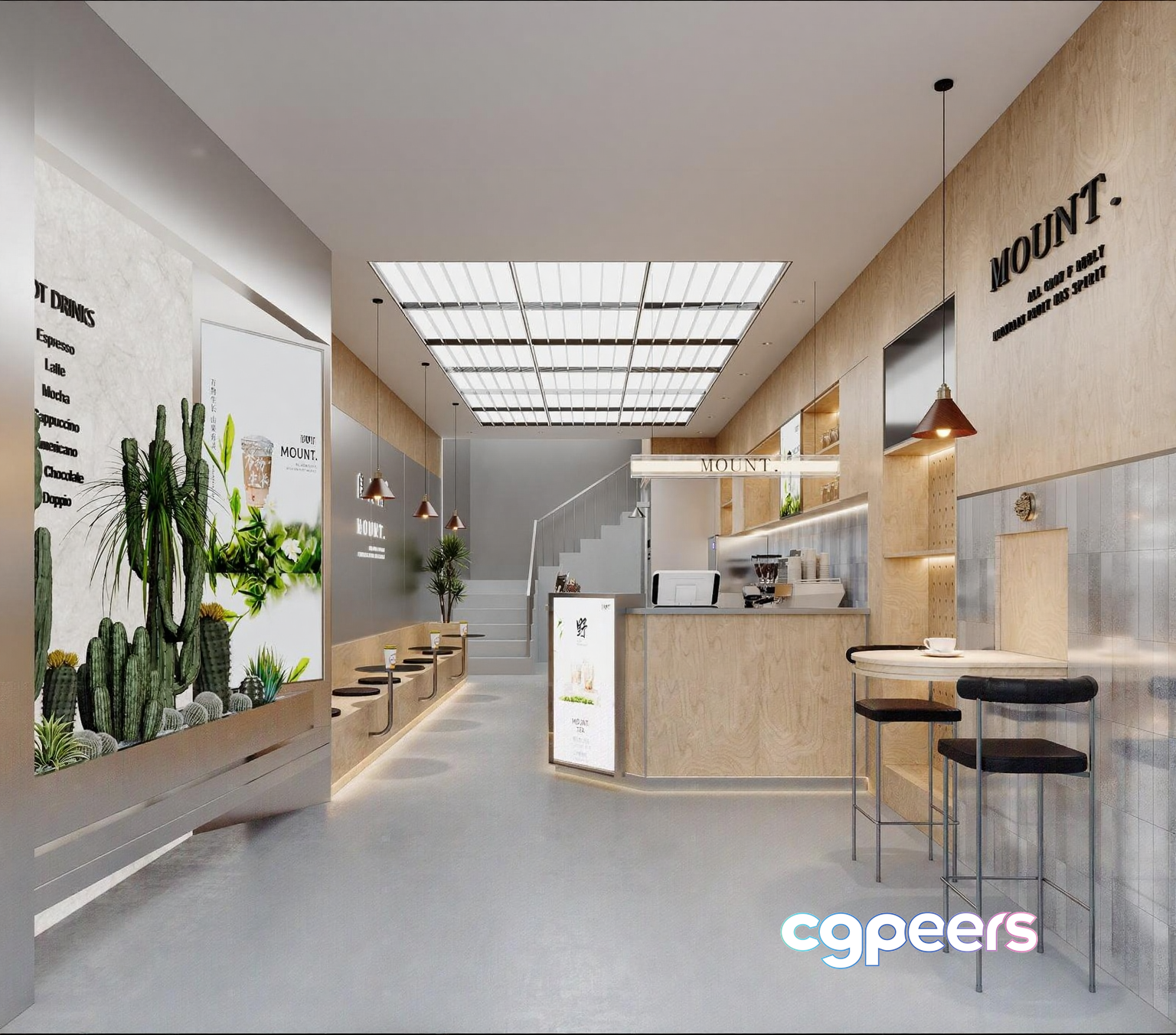 Modern Coffee Shop 3D Model - 13531 - VRAY Render Modern Coffee Shop 3D Model - 13531 - VRAY Render