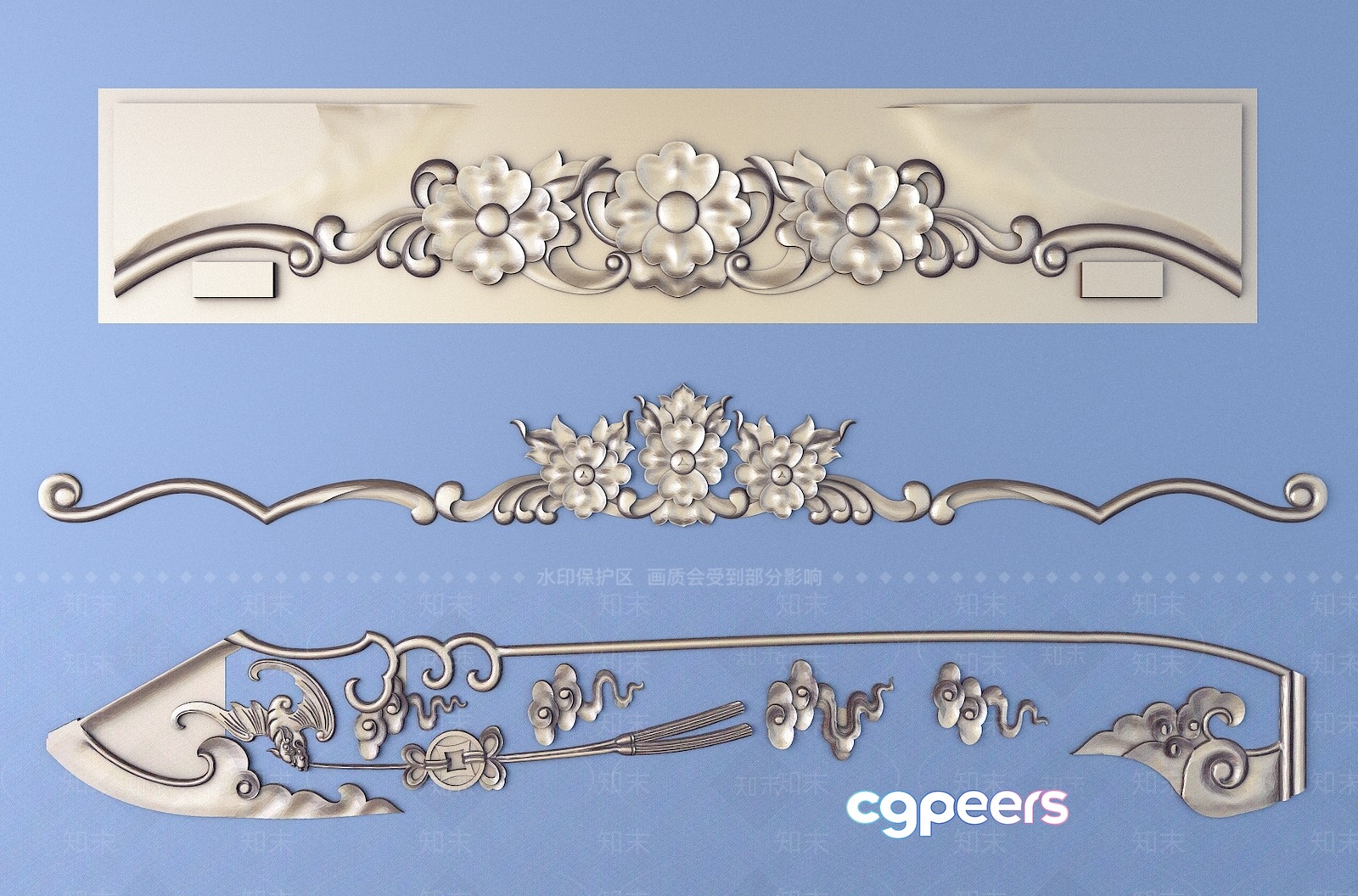 Artistic Wall Decorations 3D Model - 9849 - VRAY Render Artistic Wall Decorations 3D Model - 9849 - VRAY Render