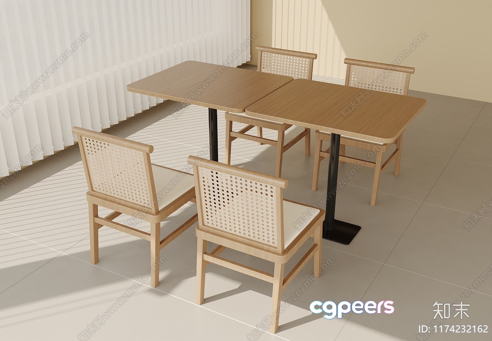 Wooden Dining Table 3D Model - 5901 - CORONA Render