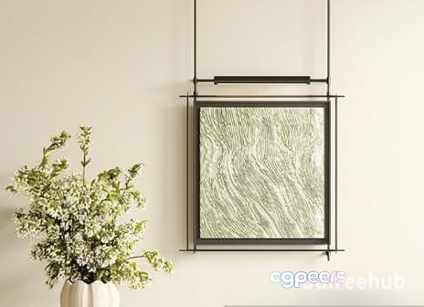 Black Metal Frame With A Textured Glass Panel 3D Model - 23592 - VRAY Render Black Metal Frame With A Textured Glass Panel 3D Model - 23592 - VRAY Render