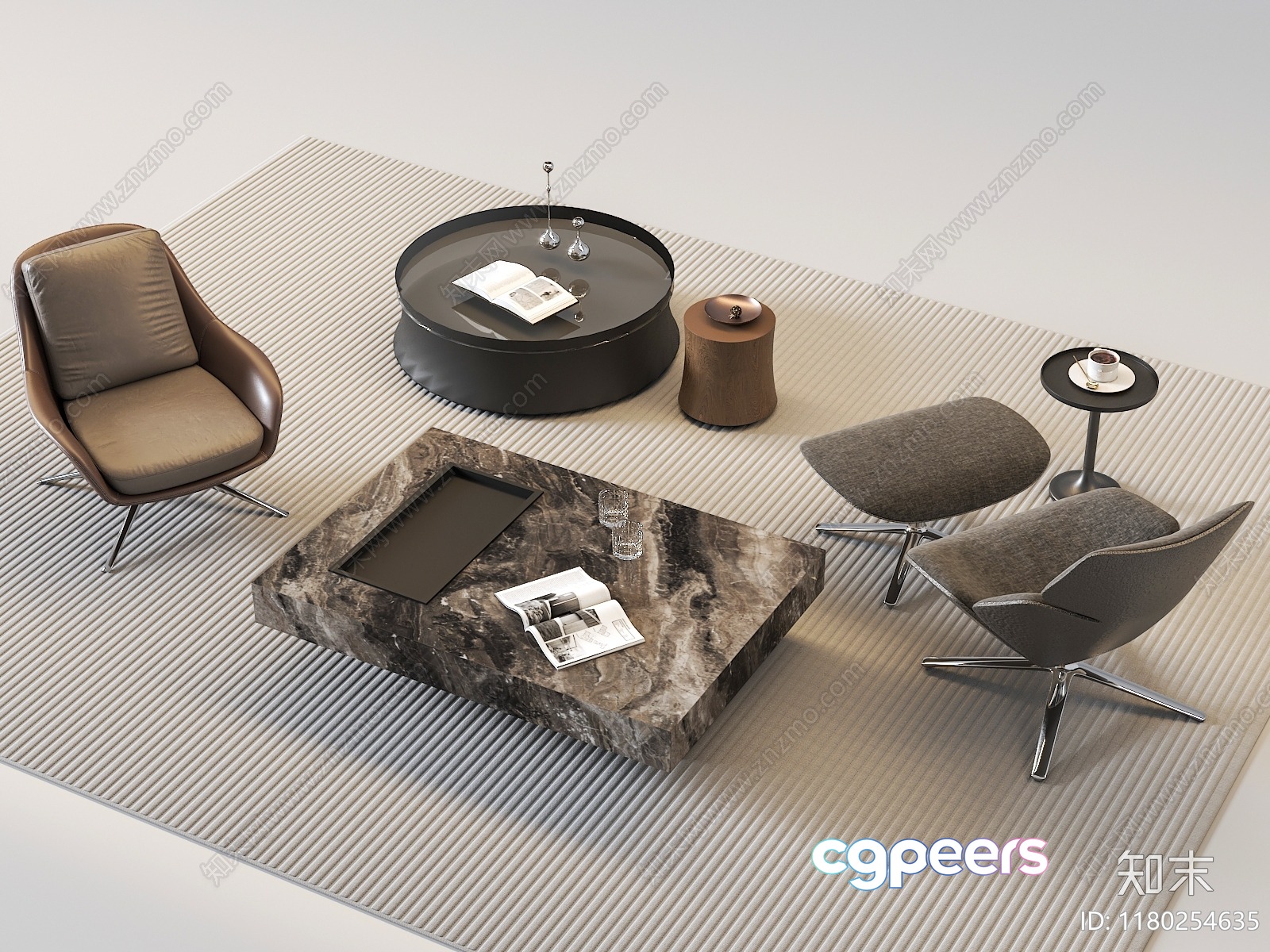 Modern Living Room 3D Model - 831 - VRAY Render