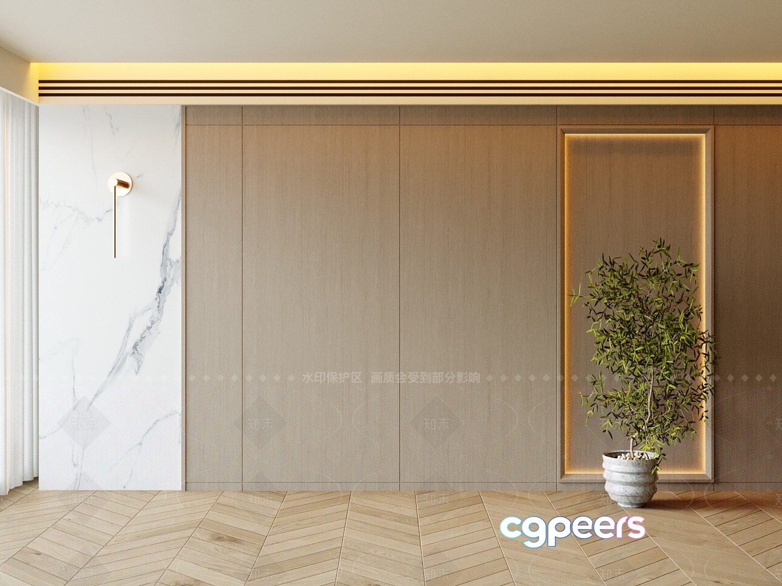 Modern Living Room 3D Model - 8655 - VRAY Render
