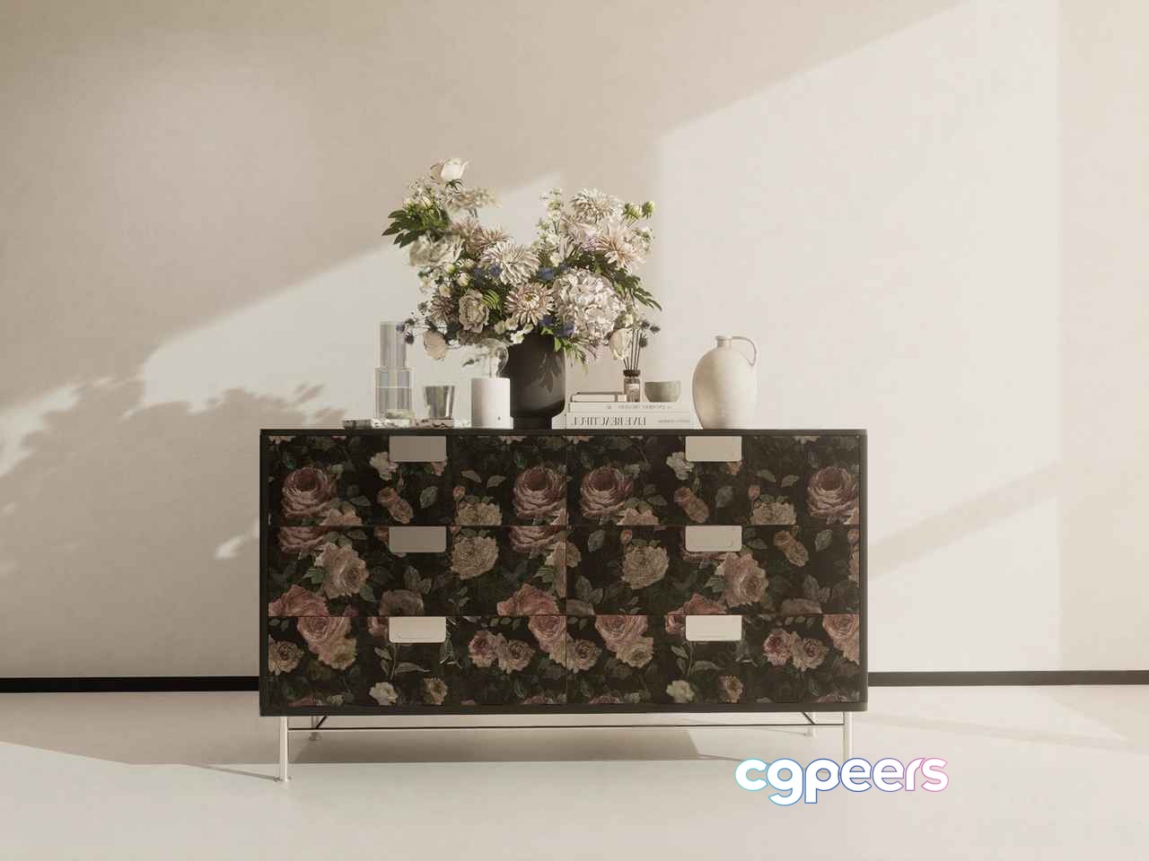 A Floral Dresser 3D Model - 18406 - VRAY Render