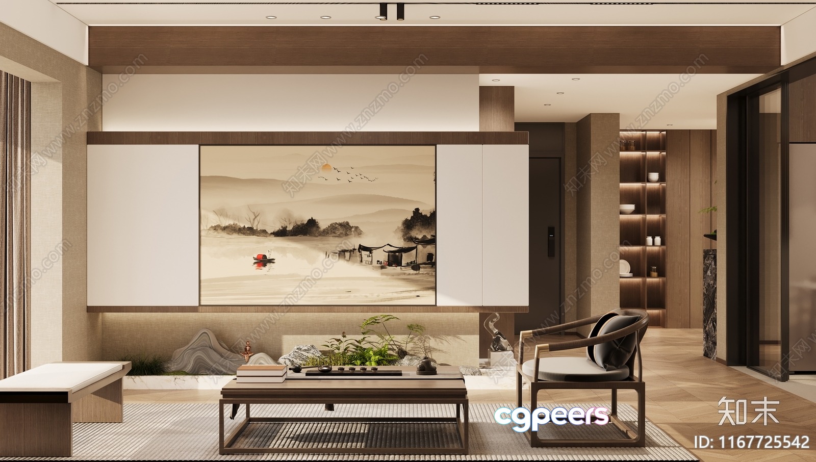 Modern Living Room 3D Model - 16468 - CORONA Render