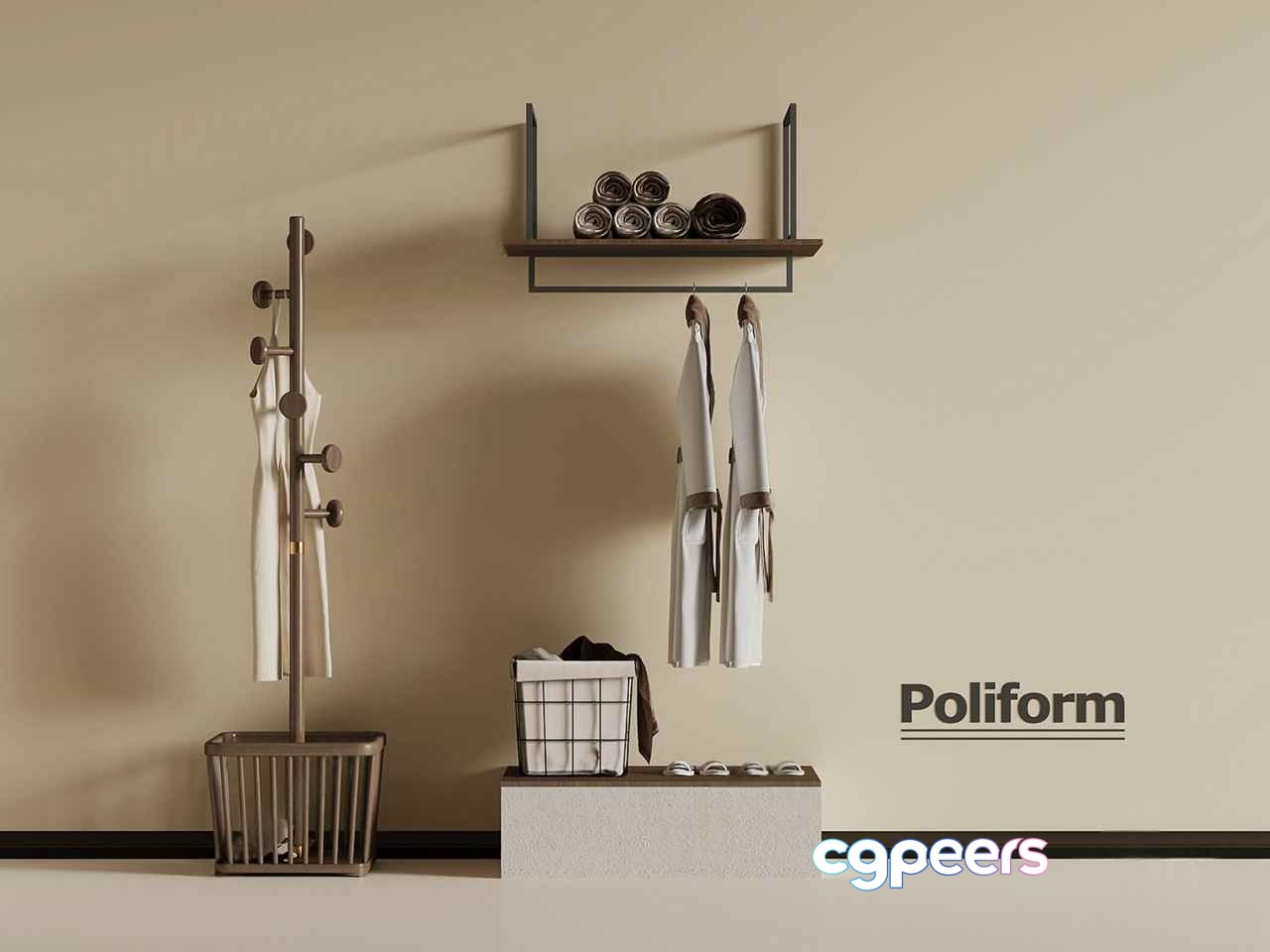 Modern Coat Rack 3D Model - 4263 - VRAY Render Modern Coat Rack 3D Model - 4263 - VRAY Render
