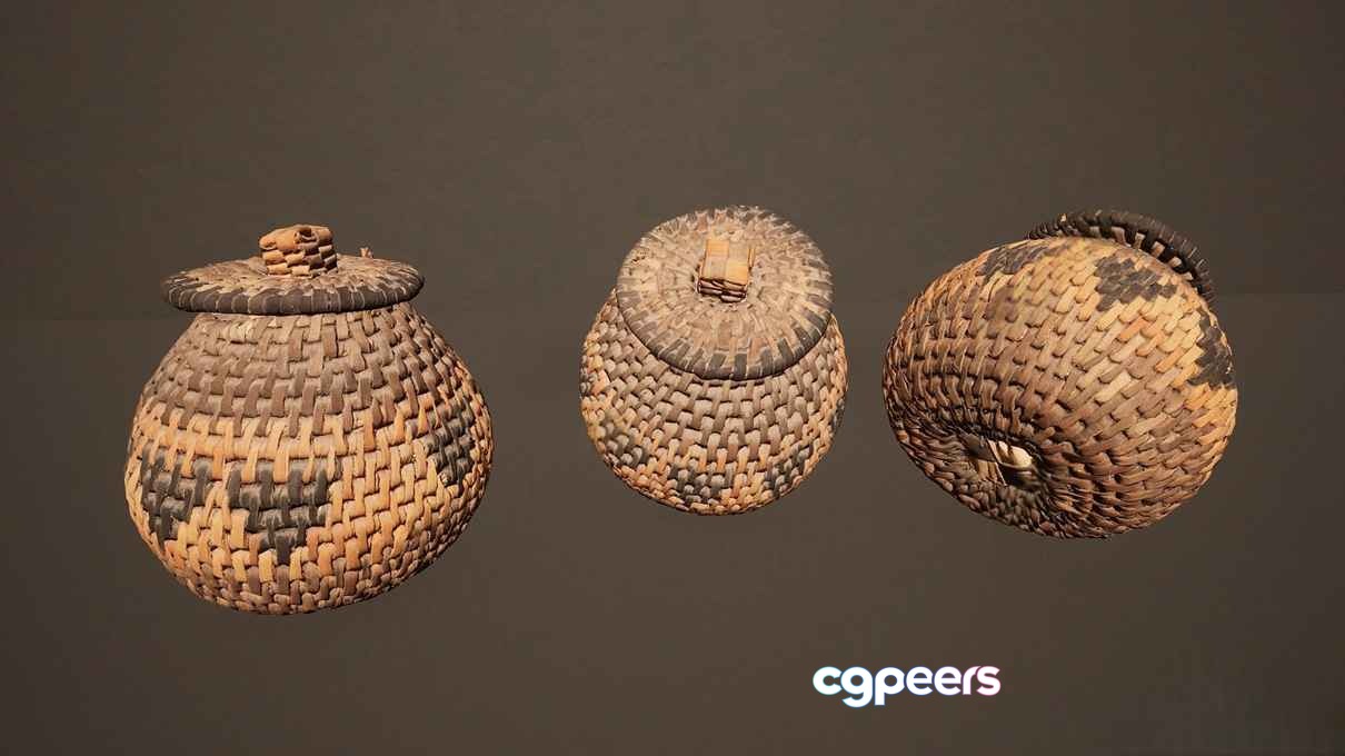 Three Woven Baskets 3D Model - 162 - VRAY Render