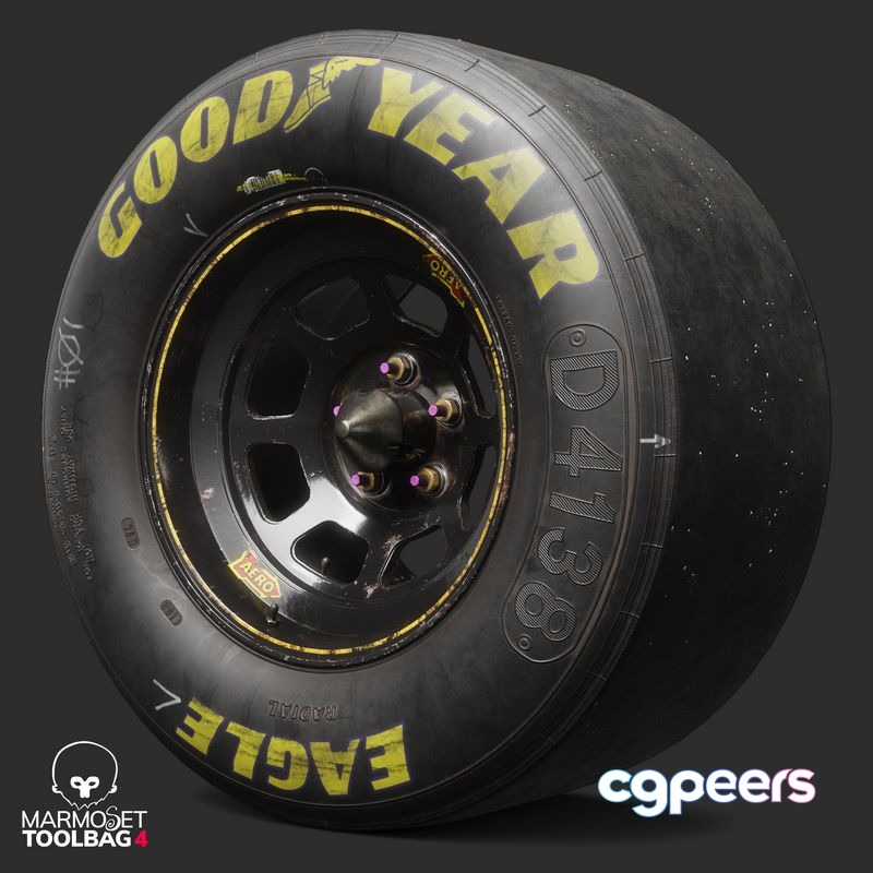3D Game Assets - NASCAR Wheel Worn 3D Game Assets - NASCAR Wheel Worn