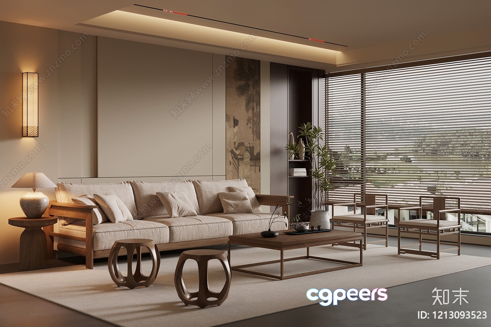 Modern Living Room 3D Model - 6912 - VRAY Render