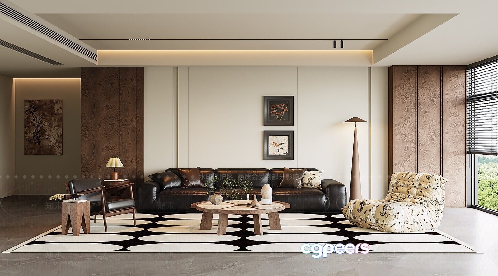 Modern Living Room 3D Model - 8421 - VRAY Render