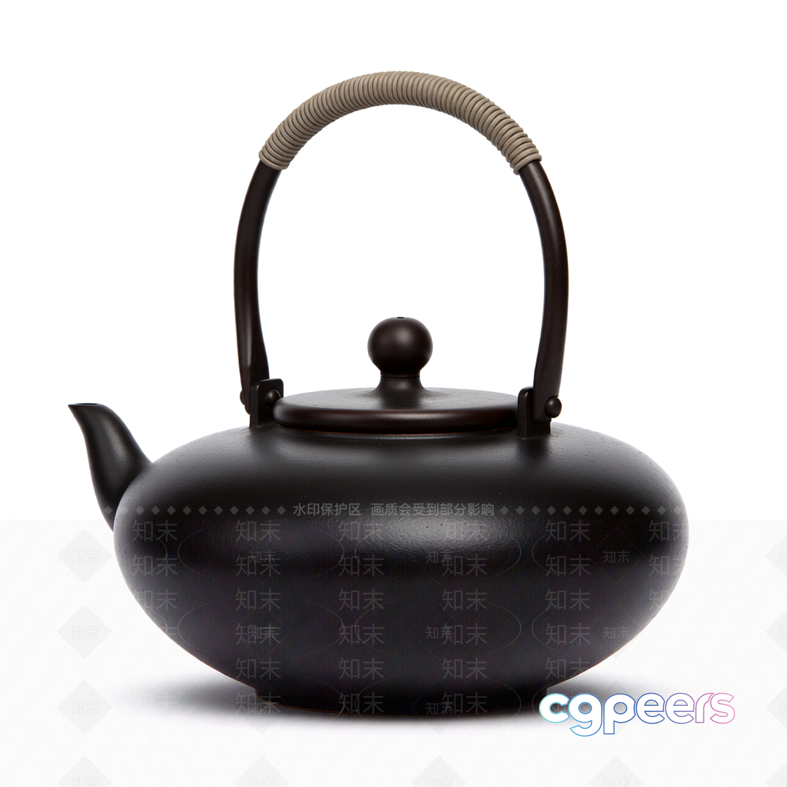 A Black Teapot 3D Model - 14577 - VRAY Render A Black Teapot 3D Model - 14577 - VRAY Render