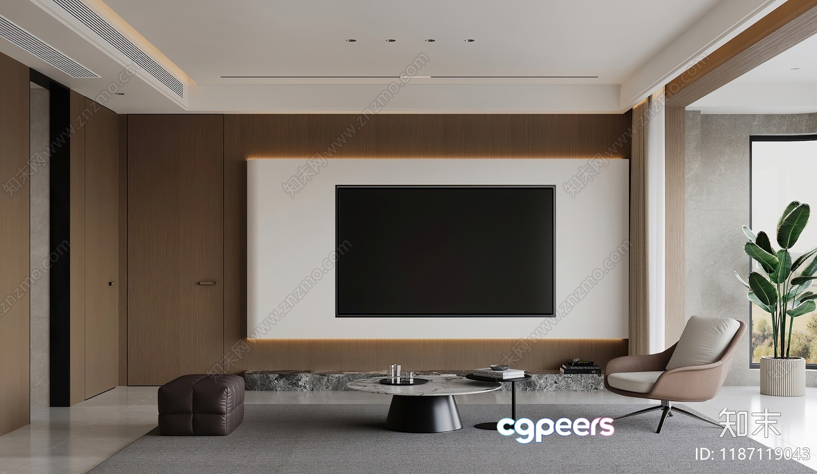 Modern Living Room 3D Model - 7939 - CORONA Render Modern Living Room 3D Model - 7939 - CORONA Render