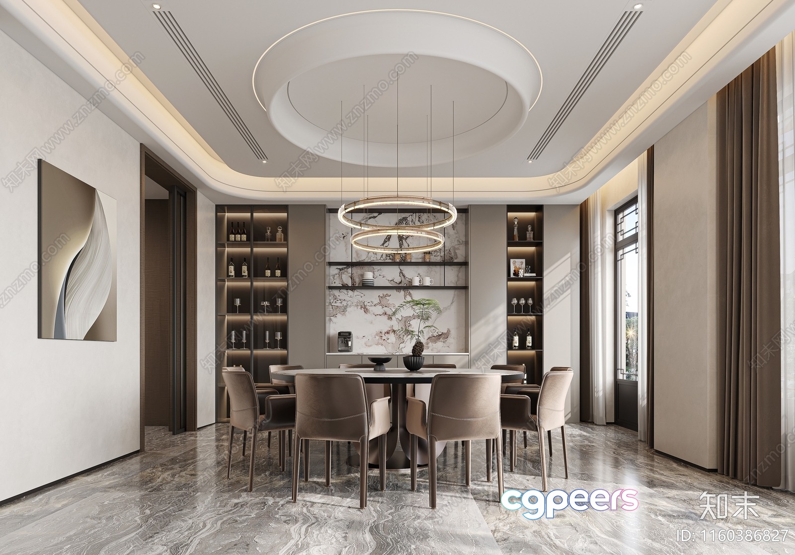Modern Dining Room 3D Model - 1399 - CORONA Render Modern Dining Room 3D Model - 1399 - CORONA Render