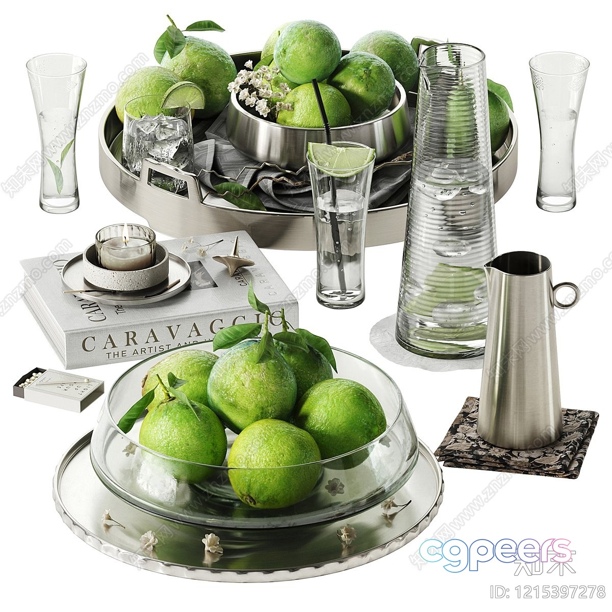 A Collection Of Kitchenware And Fruit 3D Model - 16096 - VRAY Render A Collection Of Kitchenware And Fruit 3D Model - 16096 - VRAY Render
