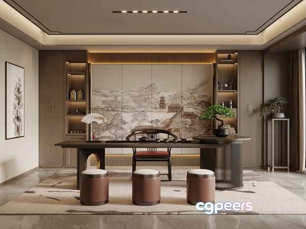 Modern Office Space 3D Model - 5663 - VRAY Render
