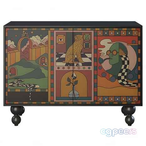 Modern Art Cabinet 3D Model - 16913 - VRAY Render