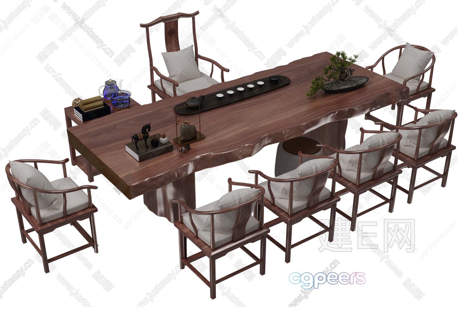 Wooden Dining Table 3D Model - 2216 - VRAY Render