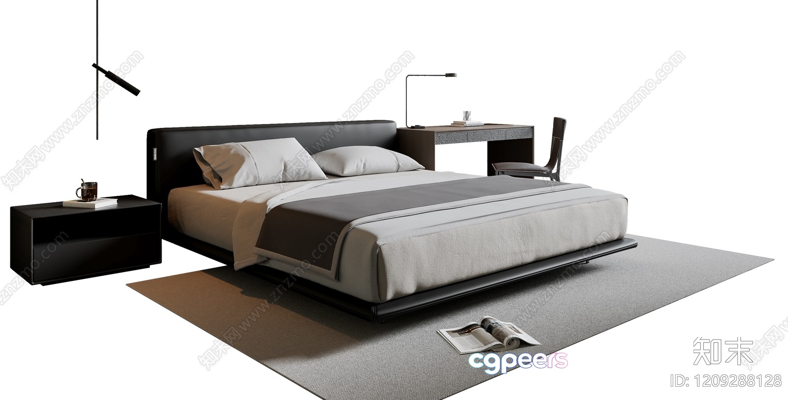 Modern Minimalist Bedroom 3D Model - 20642 - VRAY Render Modern Minimalist Bedroom 3D Model - 20642 - VRAY Render