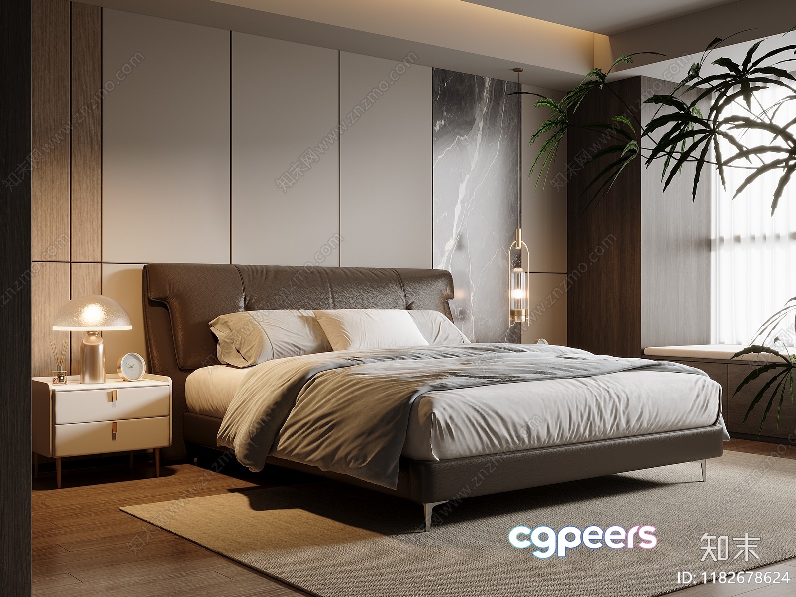 Cozy Modern Bedroom 3D Model - 16670 - CORONA Render