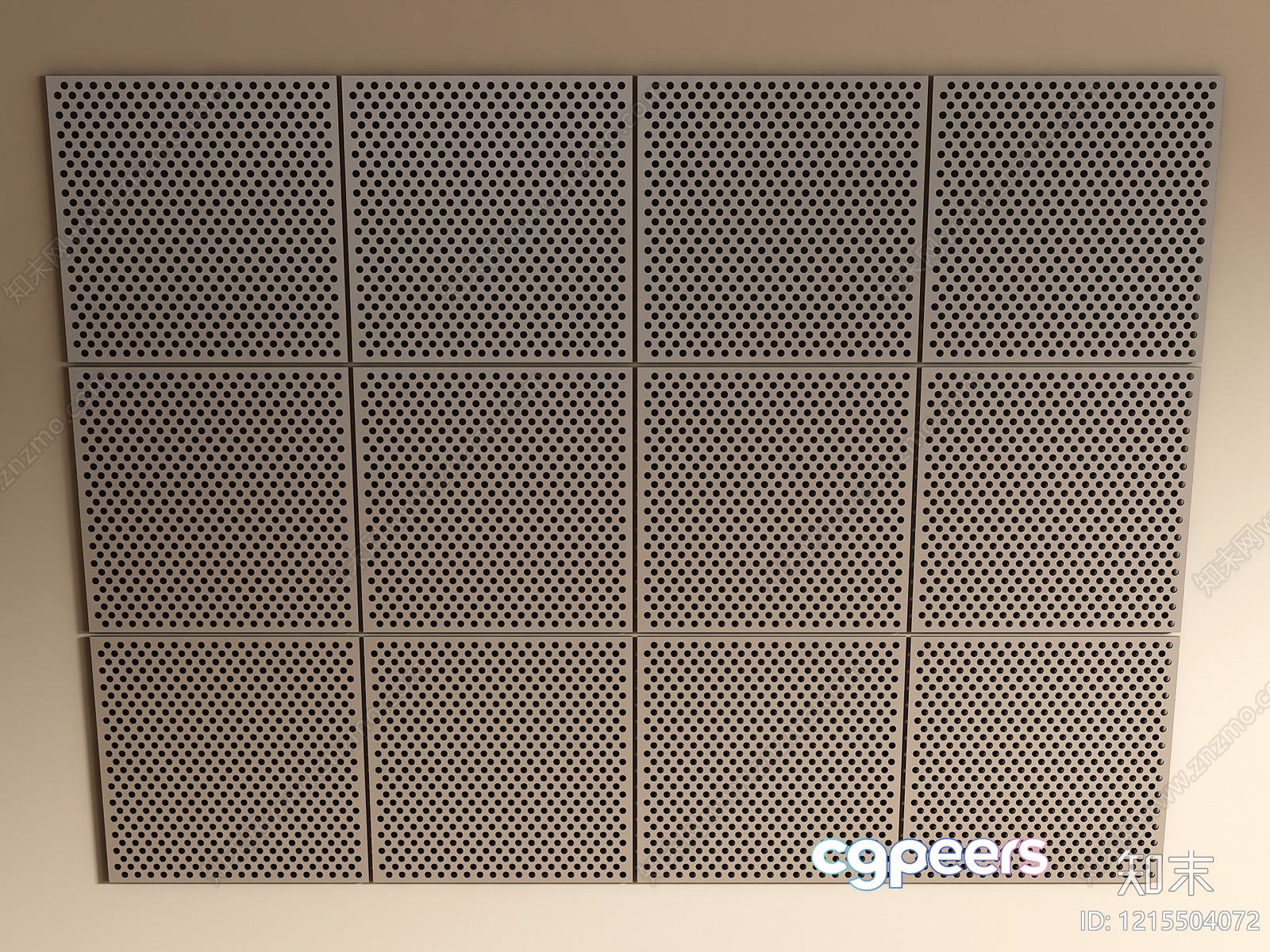Gray Perforated Wall Panels 3D Model - 13125 - VRAY Render