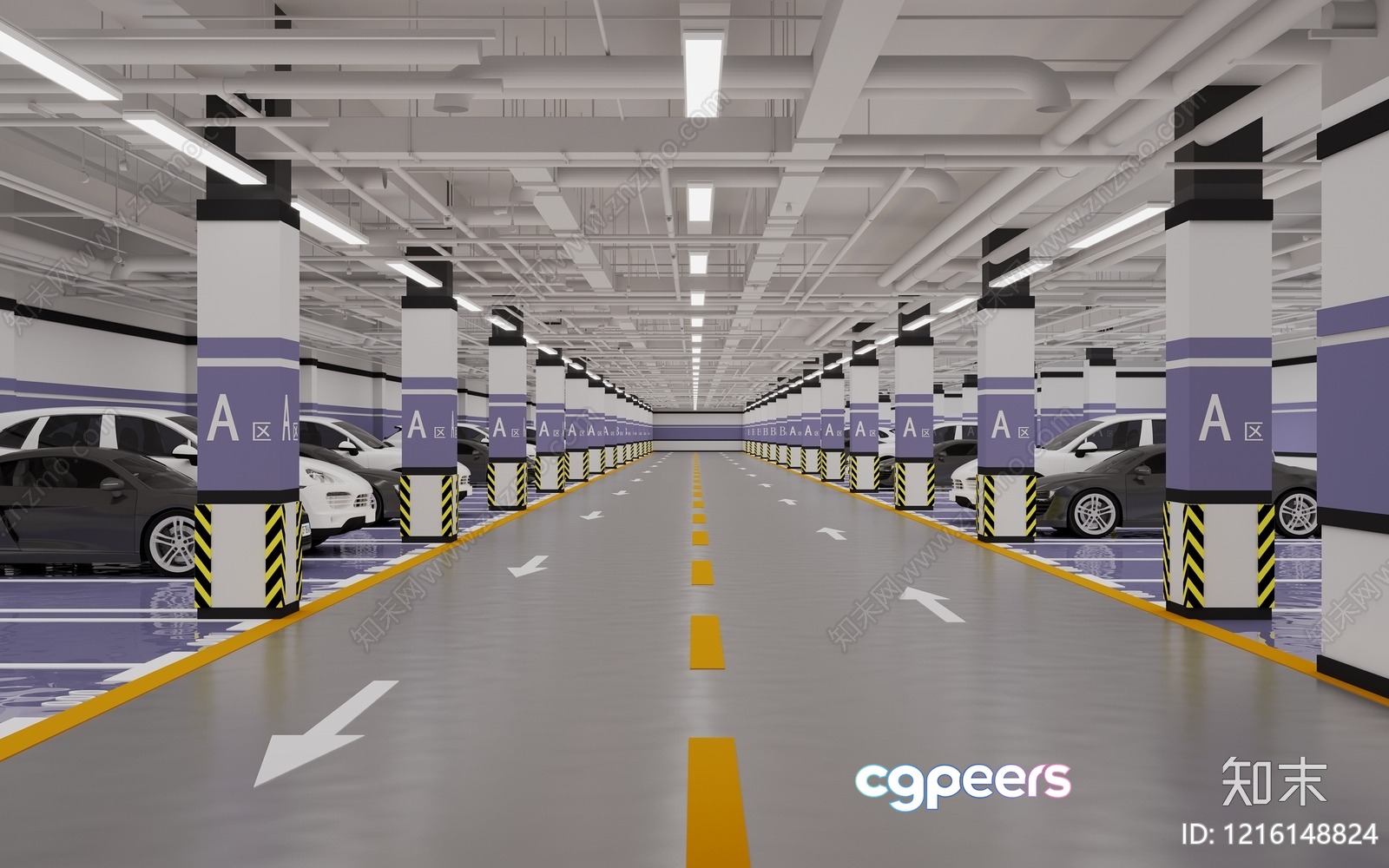 A Car Parking Garage 3D Model - 15271 - VRAY Render