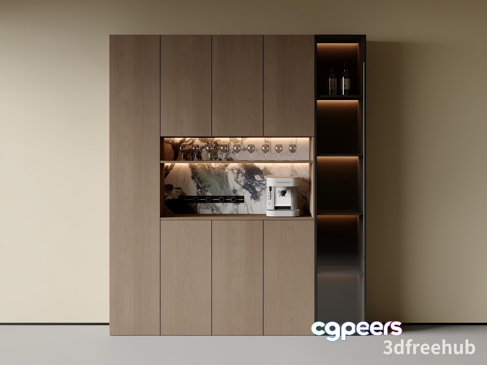 Modern Kitchen Design 3D Model - 23555 - VRAY Render