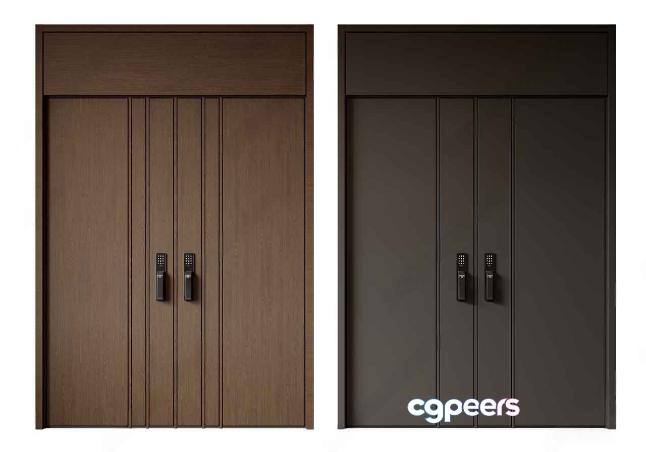 Two Doors With Keypads 3D Model - 1343 - VRAY Render