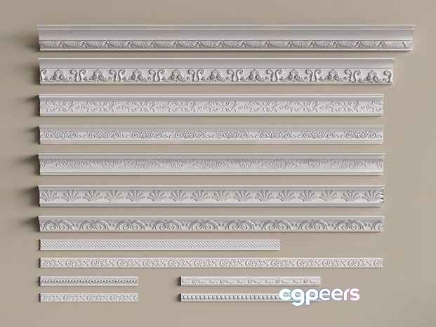 Decorative White Trim 3D Model - 12950 - VRAY Render Decorative White Trim 3D Model - 12950 - VRAY Render
