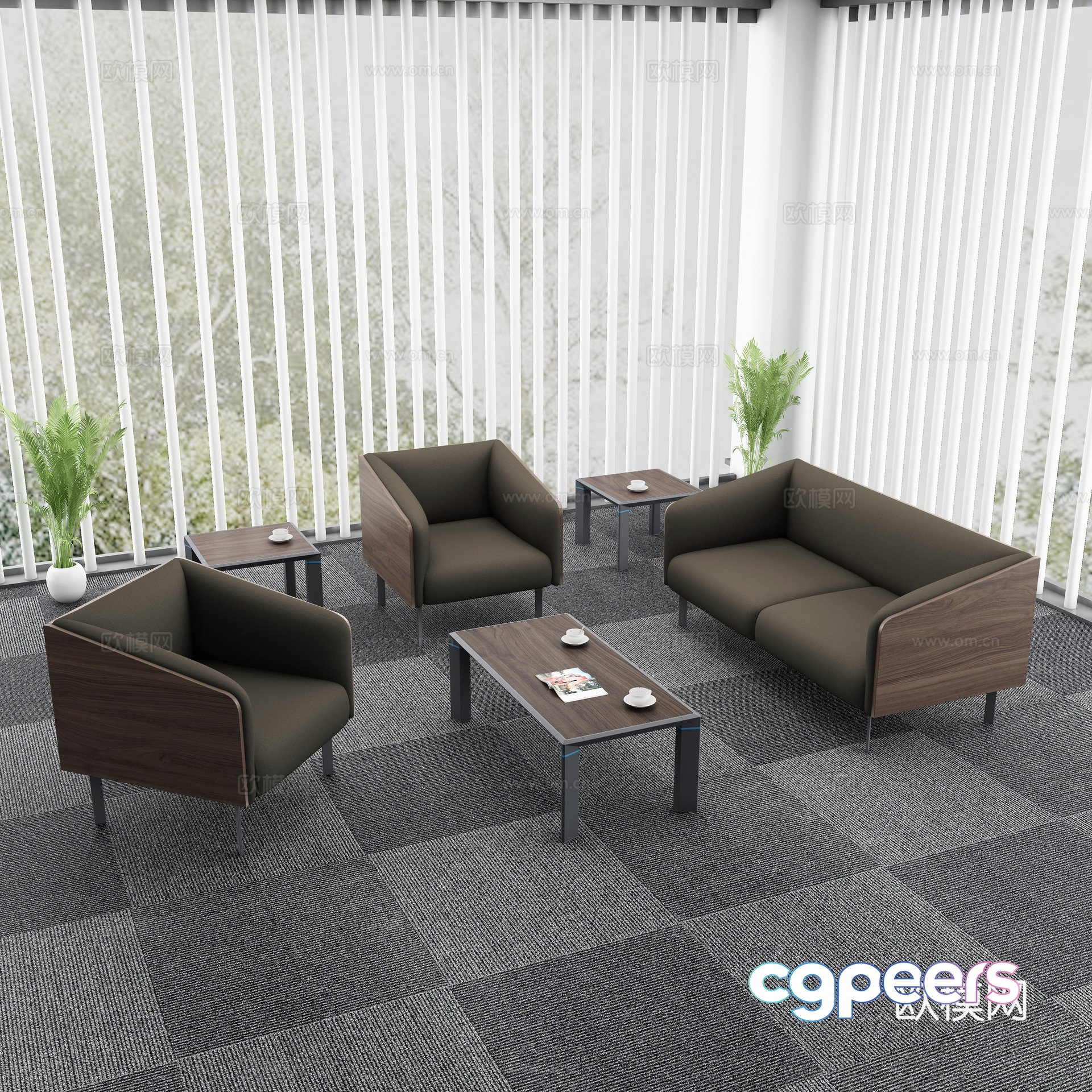 Modern Office Furniture 3D Model - 20099 - VRAY Render
