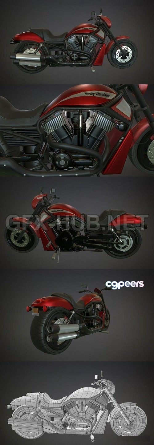 3D Game Assets - Harley Davidson Low Poly 3D Model 3D Game Assets - Harley Davidson Low Poly 3D Model