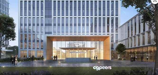 Modern Office Building 3D Model - 15363 - VRAY Render