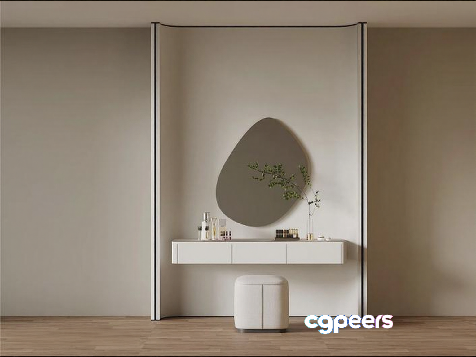 Minimalist Vanity Set 3D Model - 1224 - VRAY Render Minimalist Vanity Set 3D Model - 1224 - VRAY Render
