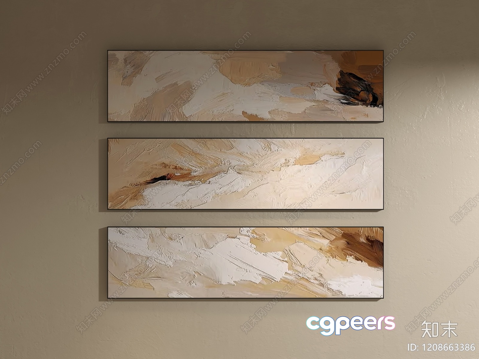 Modern Abstract Art 3D Model - 16714 - VRAY Render