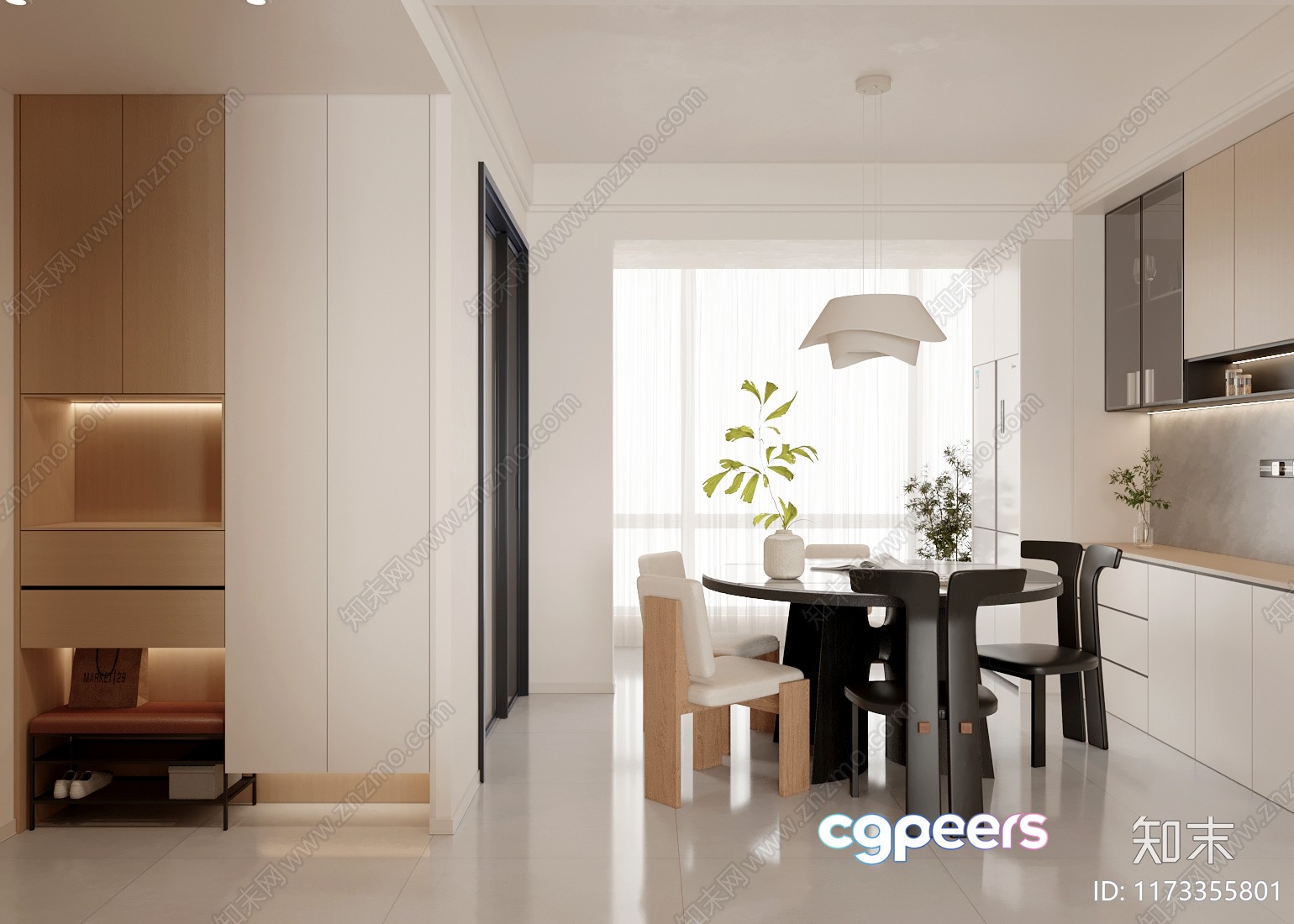 Modern Dining Room 3D Model - 9929 - CORONA Render Modern Dining Room 3D Model - 9929 - CORONA Render