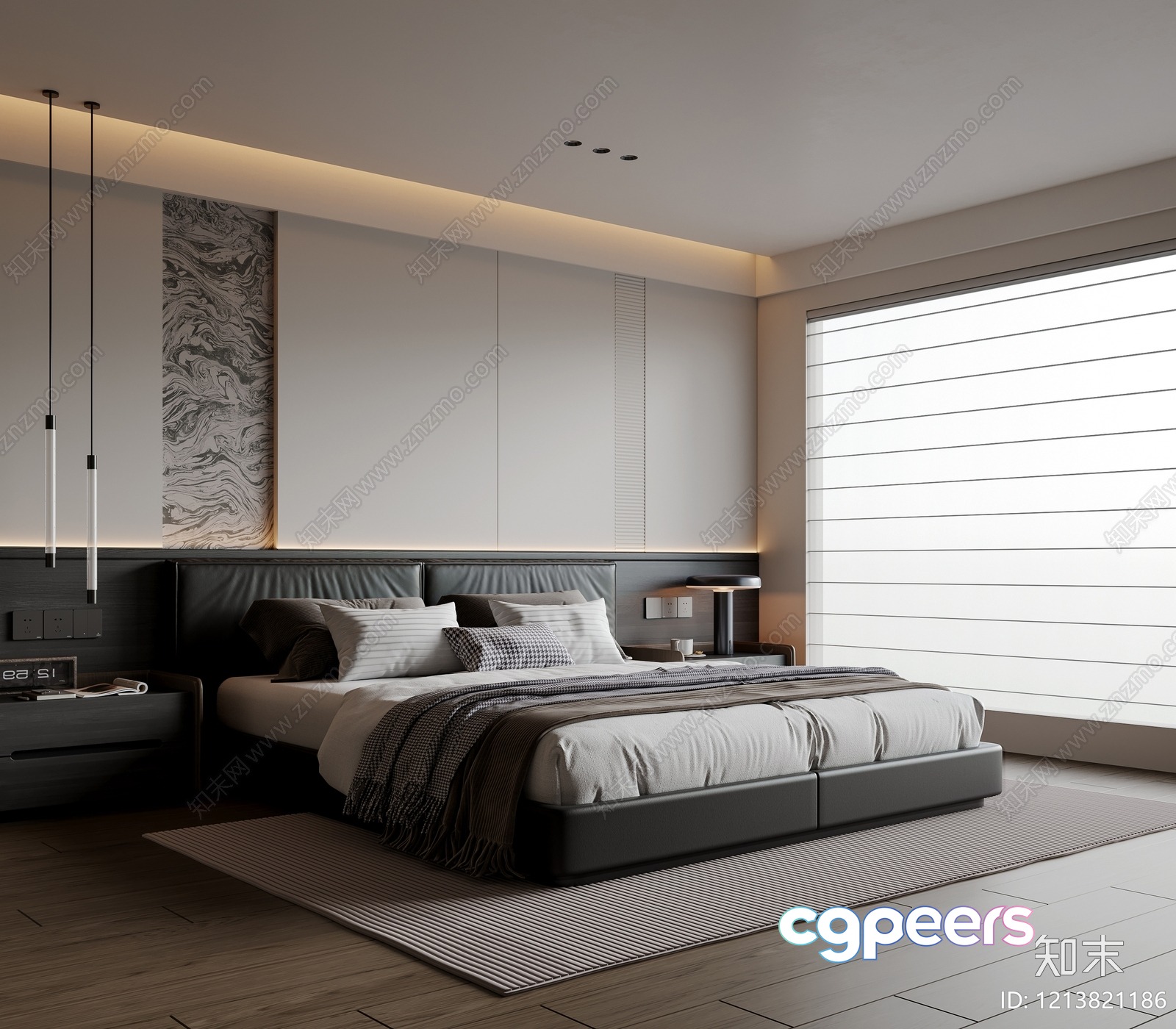 Cozy Modern Bedroom 3D Model - 5856 - VRAY Render