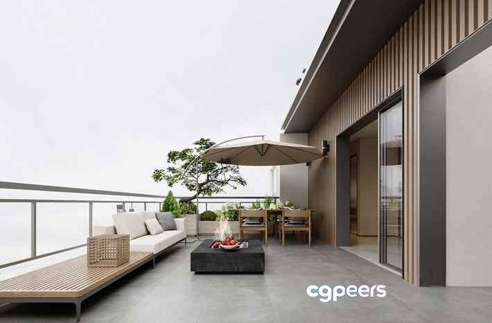 Outdoor Patio Furniture 3D Model - 7653 - CORONA Render