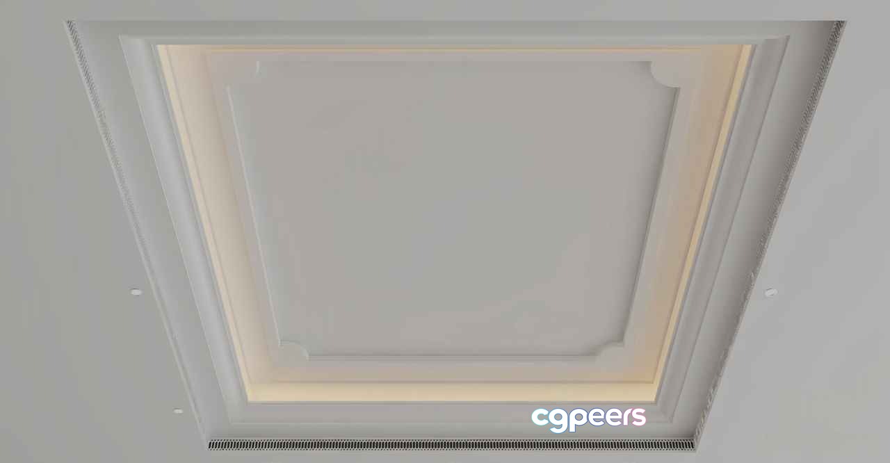 A Square Ceiling Light Fixture 3D Model - 13919 - VRAY Render A Square Ceiling Light Fixture 3D Model - 13919 - VRAY Render