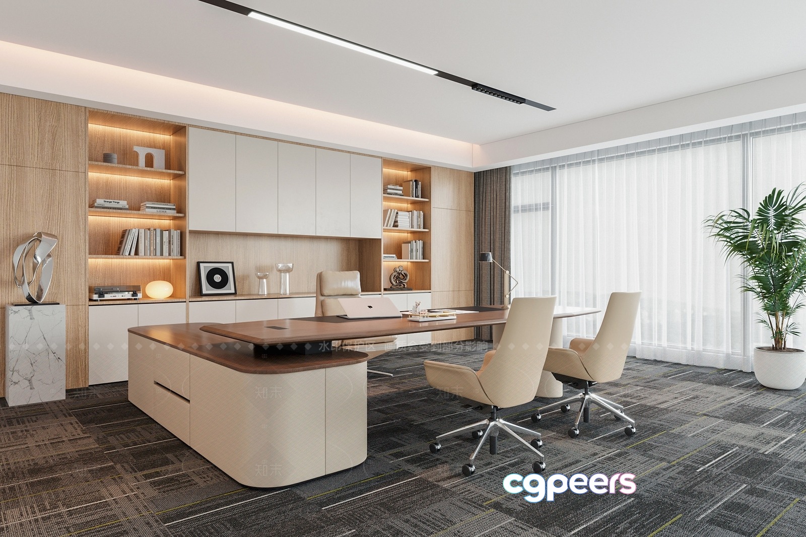 Modern Office Space 3D Model - 3876 - VRAY Render Modern Office Space 3D Model - 3876 - VRAY Render