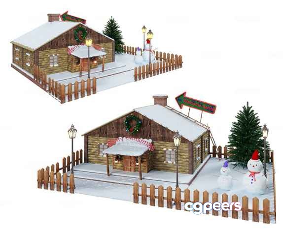 A Snowy Winter Scene 3D Model - 9162 - VRAY Render A Snowy Winter Scene 3D Model - 9162 - VRAY Render