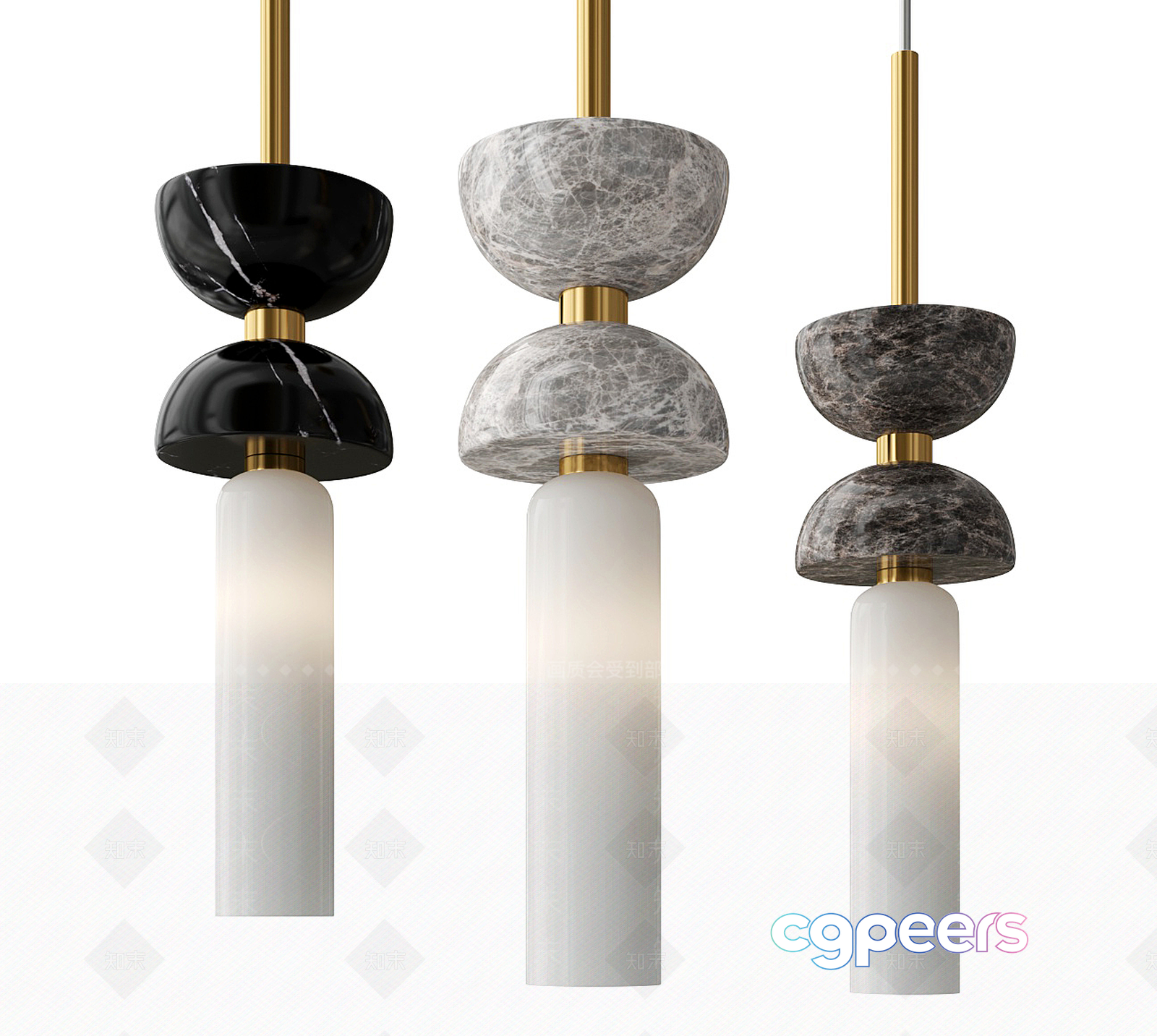 Gold Light Fixture 3D Model - 17725 - VRAY Render